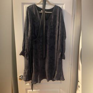 Grey LOFT Plus Dress Tie Waist